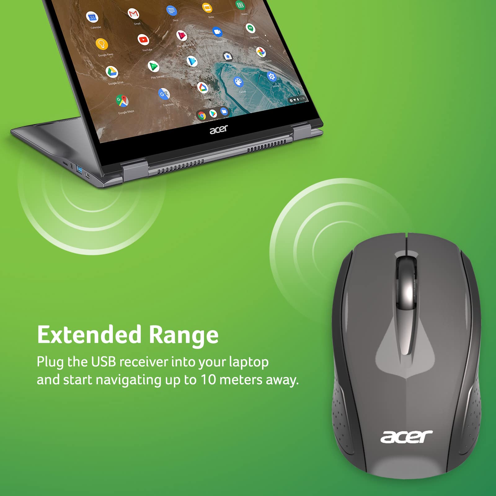 Plug the USB or wireless receiver of the external mouse into an available port on your Acer laptop.
If using a wireless mouse, make sure the batteries are fresh and the mouse is turned on.