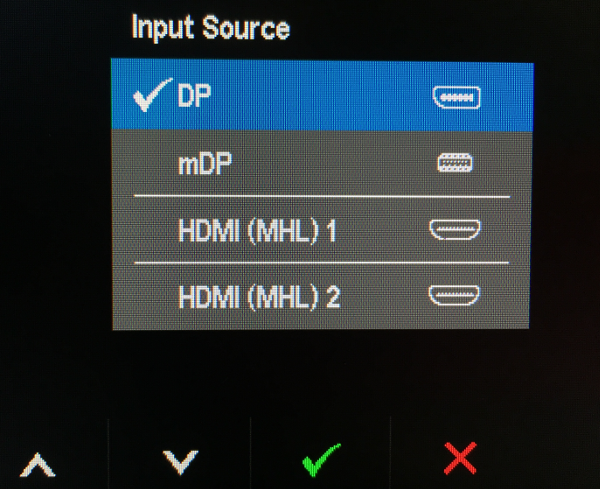 Press the monitor's input/source button
Select HDMI as the input source