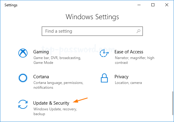 Press Win+I to open the Settings app.
Click on Update & Security.
