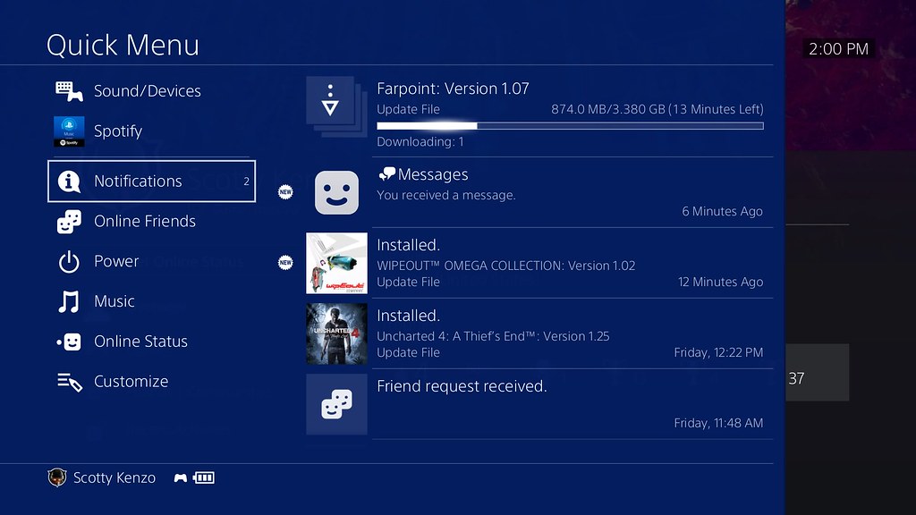 PS4 copying update progress bar