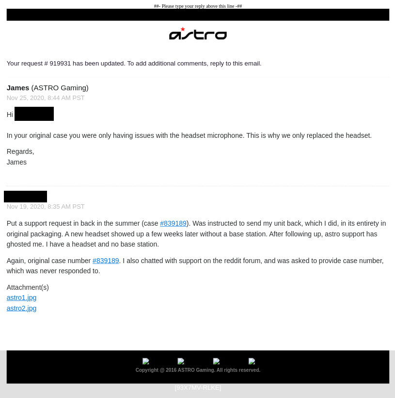 Q: How do I contact Astro customer support for mic-related concerns?
A: Details on reaching out to Astro's customer support team for further assistance.