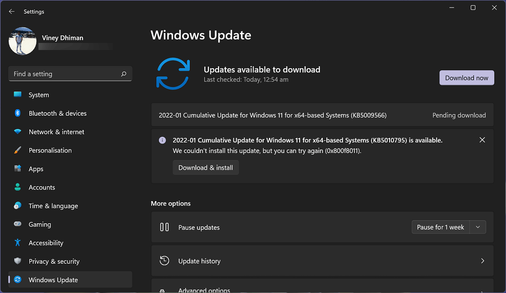 Reset Windows Update components.
Manually download and install updates.