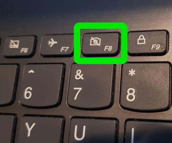 Restart the laptop.
Repeatedly press the F8 key before the Windows logo appears.