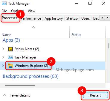 Right-click on it and select Restart.
Wait for Windows Explorer to restart and check if the Pin to Taskbar option is working.