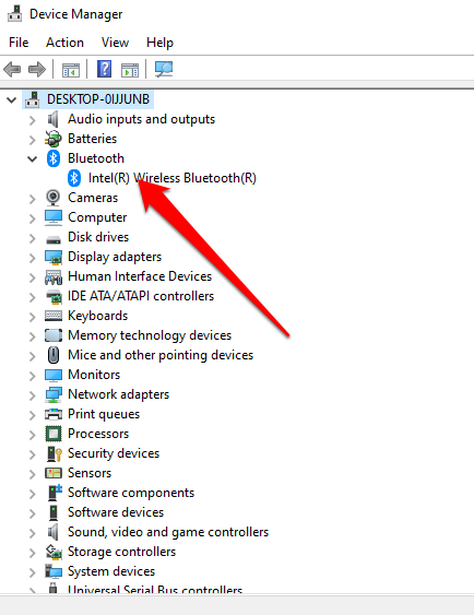 Right-click on the Bluetooth device that is missing or has an issue.
Select Enable device from the context menu.