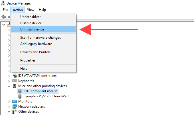 Right-click on your mouse
Select Update driver