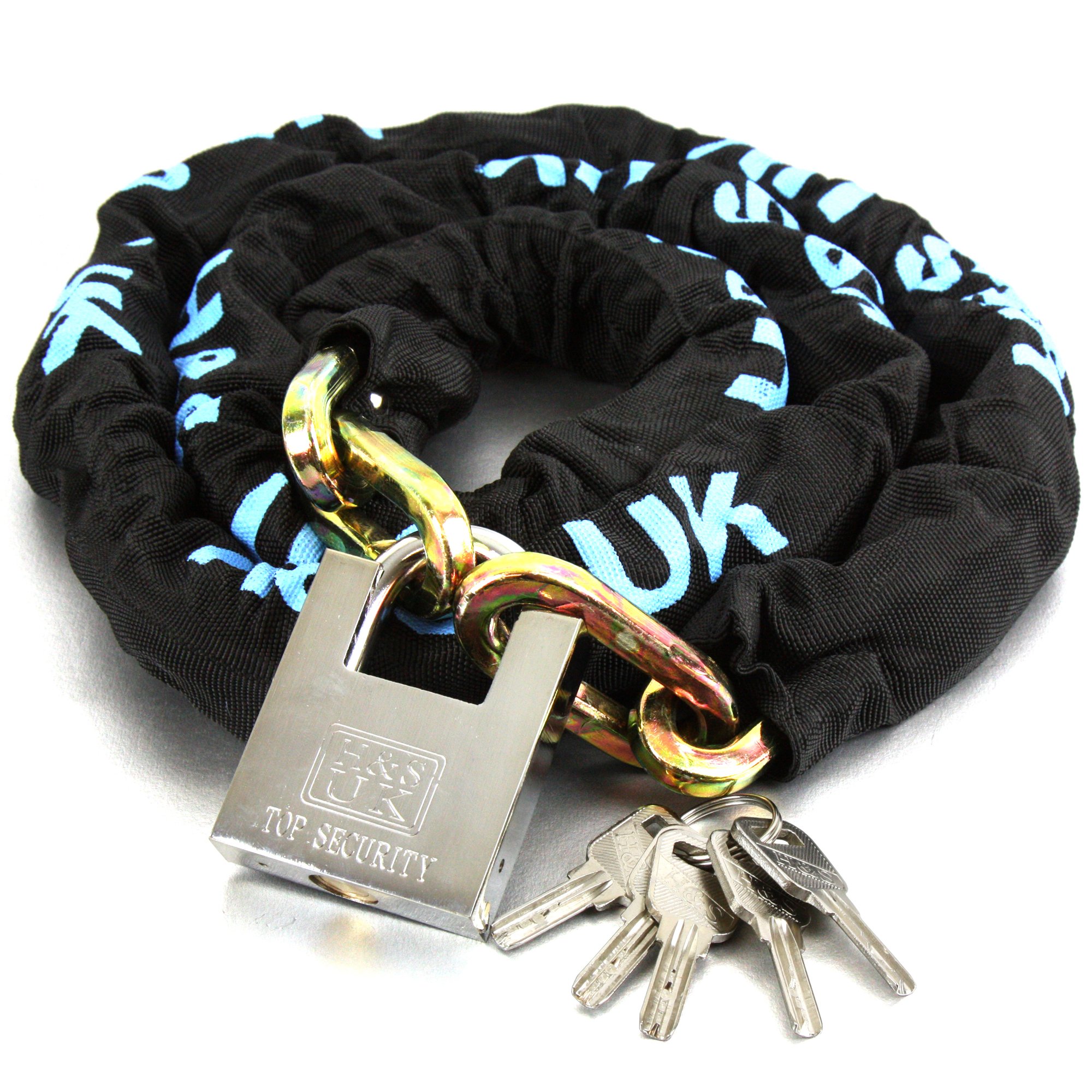 Secure padlock with a chain