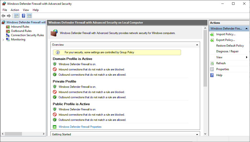 Select "System and Security"
Click on "Windows Defender Firewall"