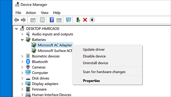 Select the Driver tab and click on the Update Driver button.
Follow the prompts to update the driver and restart the computer.