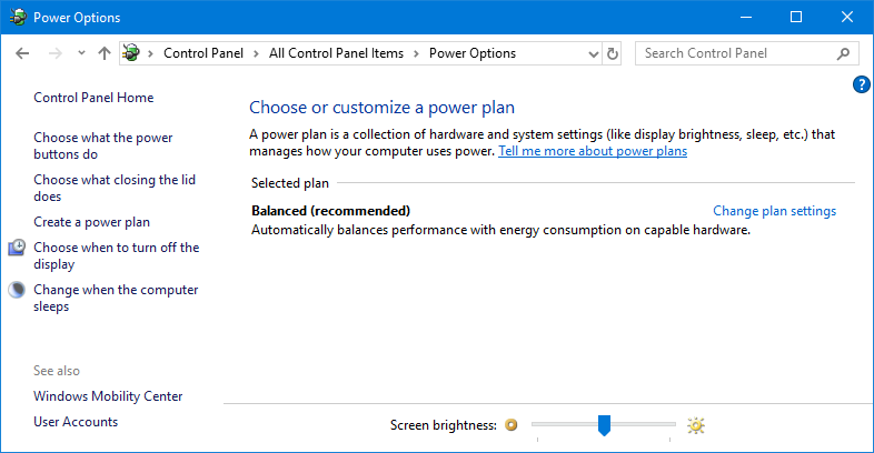 Select the "High performance" power plan.
If it's not available, click on "Create a power plan" and choose the "High performance" option.