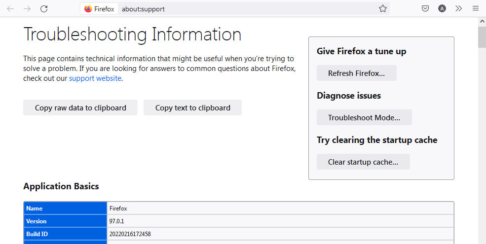Select "Troubleshooting Information"
Click "Refresh Firefox"