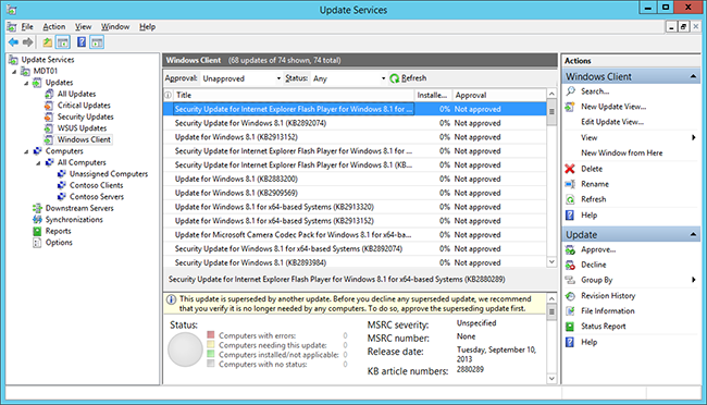 Services Console on Windows 10