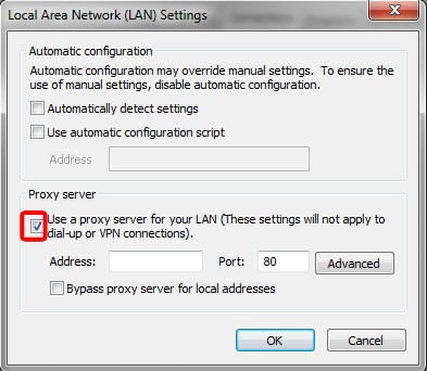 Step 3: In the Connections tab, click on the LAN settings button.
Step 4: Uncheck the box that says Use a proxy server for your LAN.