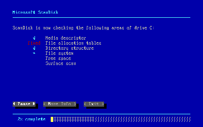 System and disk scanning tools interface