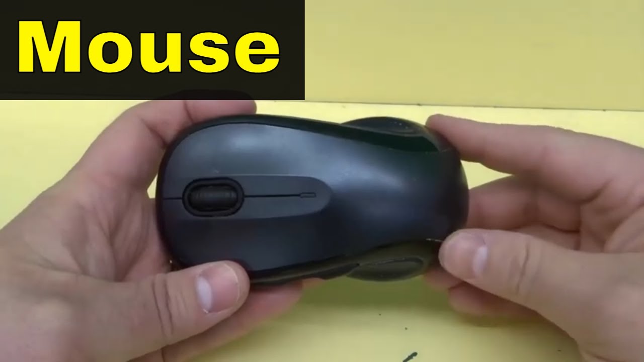 Turn off the wireless mouse
Flip the mouse over and remove the battery cover