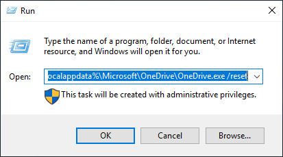 Type in "%localappdata%\Microsoft\OneDrive\onedrive.exe /reset" and press Enter.
Restart OneDrive and let it sync your files.