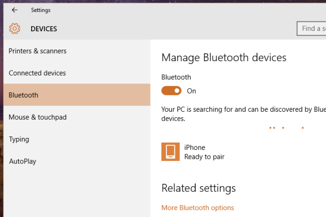 Under the Related settings section, click on More Bluetooth options
In the Options tab, click on Reset