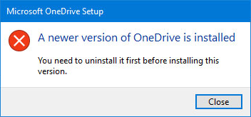 Uninstall OneDrive from your computer.
Download and install the latest version of OneDrive.