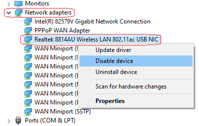 Update network drivers
Disable and re-enable network adapter