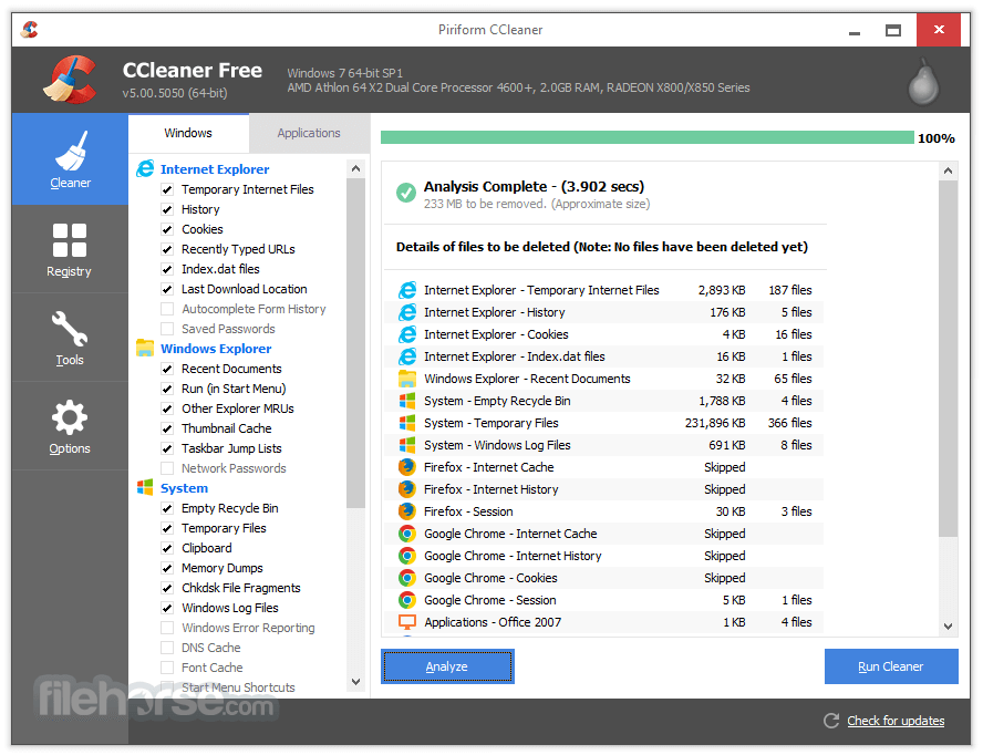 Use a reliable system optimization tool such as CCleaner to automatically fix the error.
Download and install CCleaner.