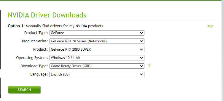 Visit the manufacturer's website of the laptop's graphics card (e.g., NVIDIA, AMD, Intel) and navigate to the drivers/downloads section.
Download and install the latest graphics drivers for your specific graphics card model and operating system.