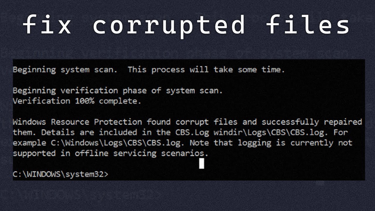 Wait for the scan to complete. If any corrupted system files are found, they will be automatically repaired.
Restart your computer after the scan is finished.