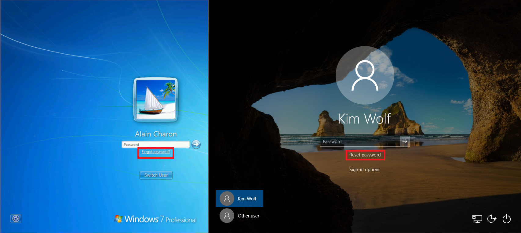 Windows 7 login screen