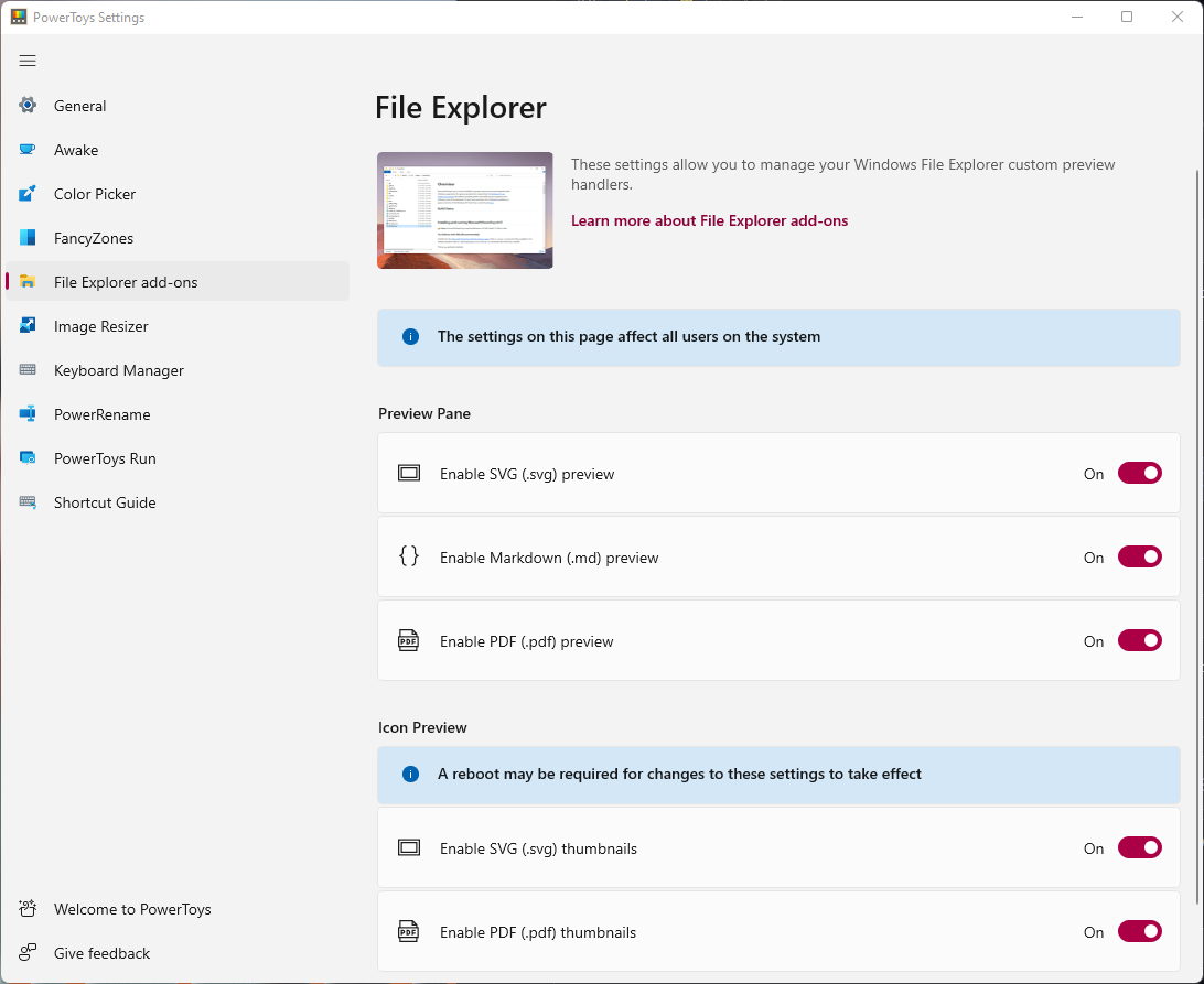 Windows File Explorer settings menu