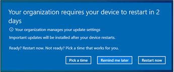 Windows update notification