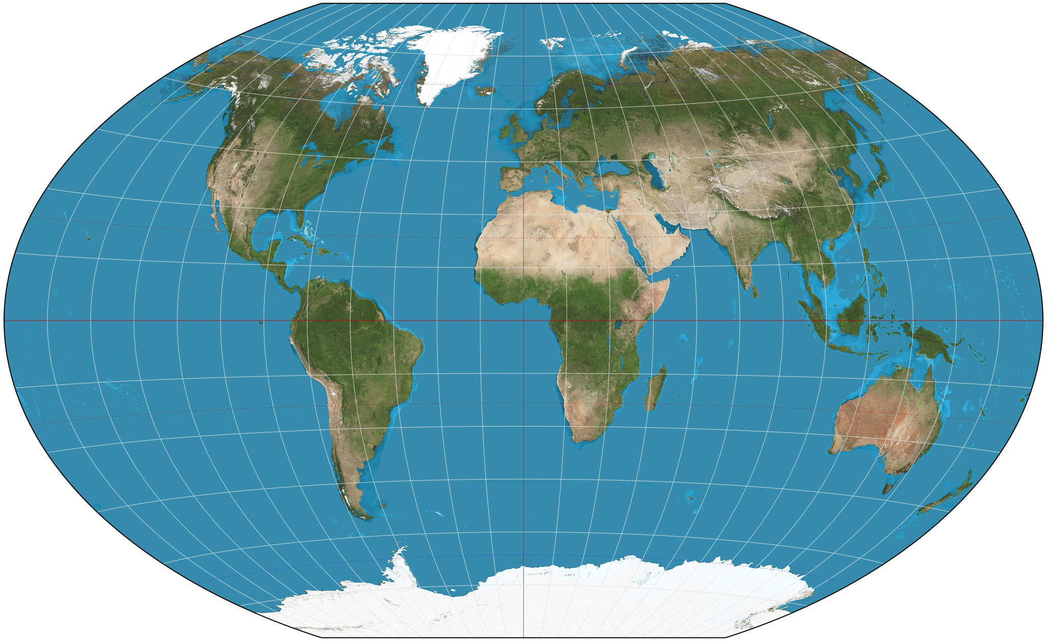 World map with different regions highlighted